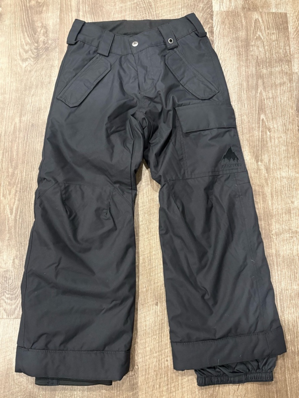 Burton Boys Cyclops Snowboard Pants Size Small 7/8 Black Waterproof Cargo
